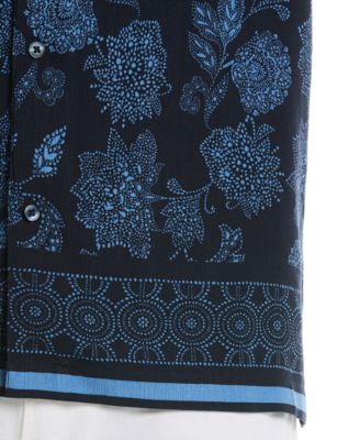 Men's Classic-Fit Textured Paisley Button-Down Camp Shirt 