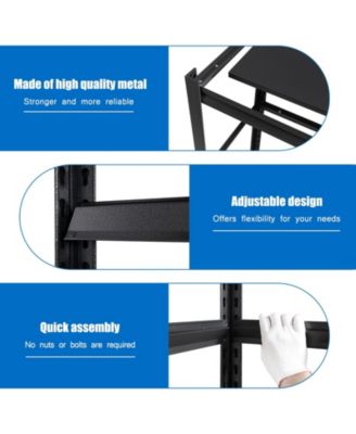 63"H  5 Tier Metal Shelves for Storage Garage Shelving 2000LBS Heavy Duty Storage Shelves Adjustable Garage Shelf Industrial Shelving Unit Storage Utility Rack,31.5"W15.7"D63"H,Black