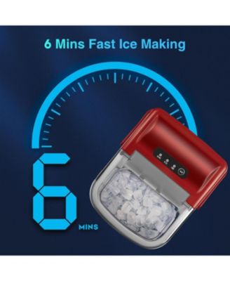 26.5lbs Ice Maker Portable Countertop, 9 Bullet Cubes in 6 Mins, Self-Cleaning