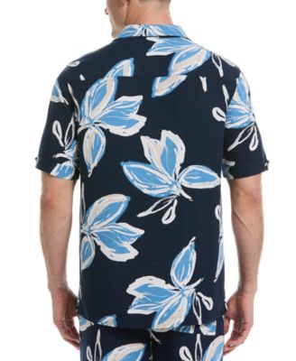 Men's All-Over Tropical Print Short-Sleeve Button-Down Shirt