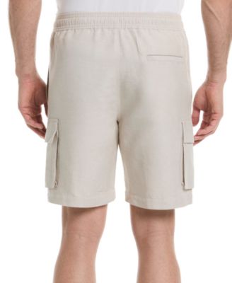 Men's 8" Drawstring Linen Cargo Shorts