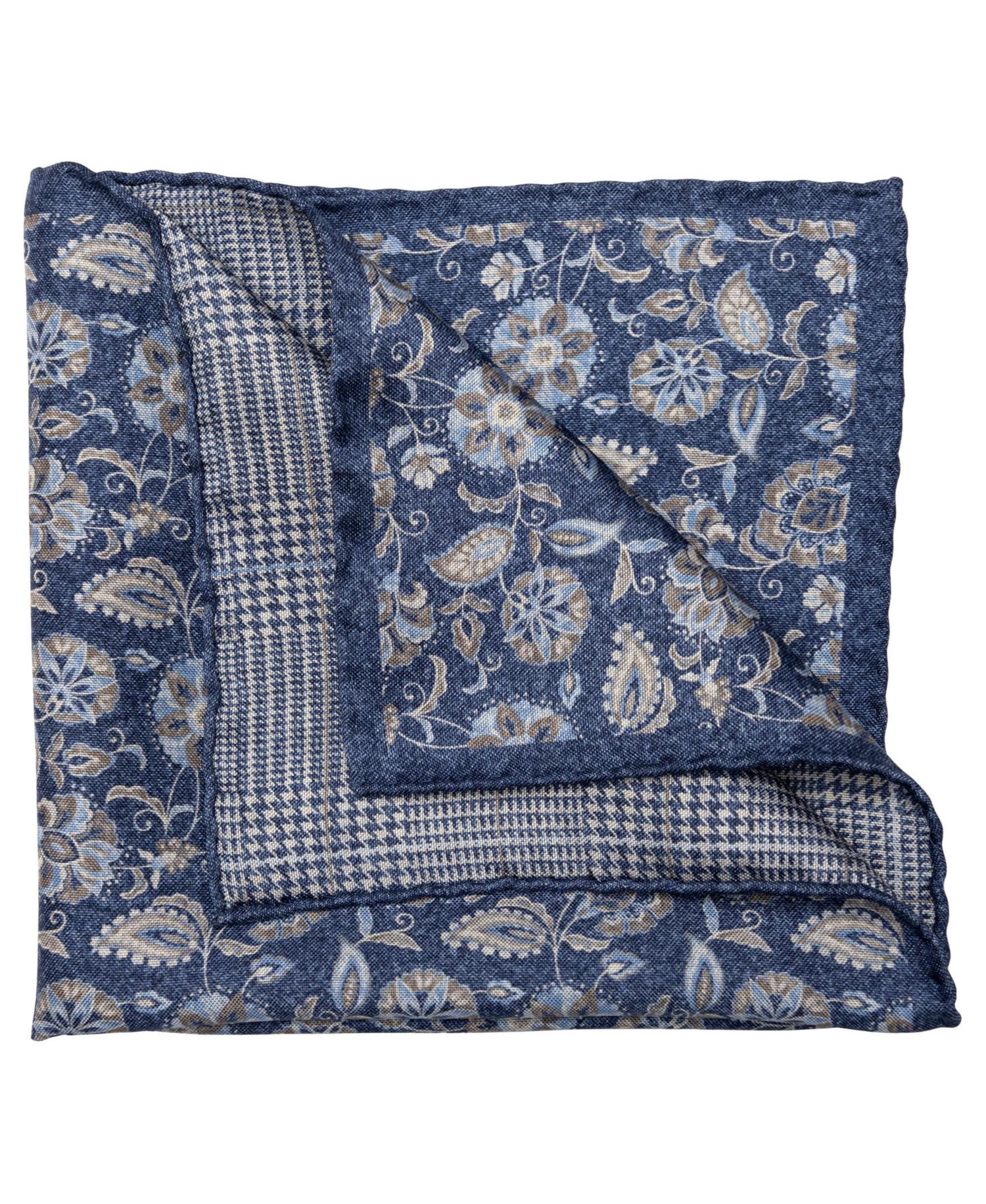Men's Enzo - Double Sided Silk Pocket Square for Men