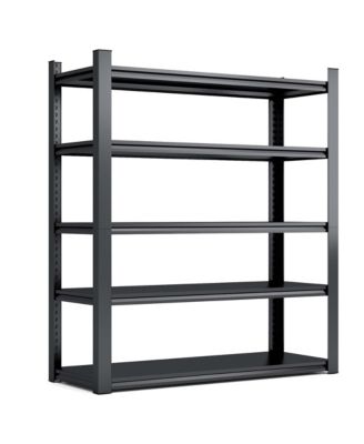 78"H  5 Tier Metal Shelves for Storage Garage Shelving 2000LBS Heavy Duty Storage Shelves Adjustable Garage Shelf Industrial Shelving Unit Storage Utility Rack,47.2"W18"D78"H,Black