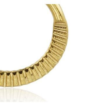 Ribbed Hoop Earrings in Stainless Steel