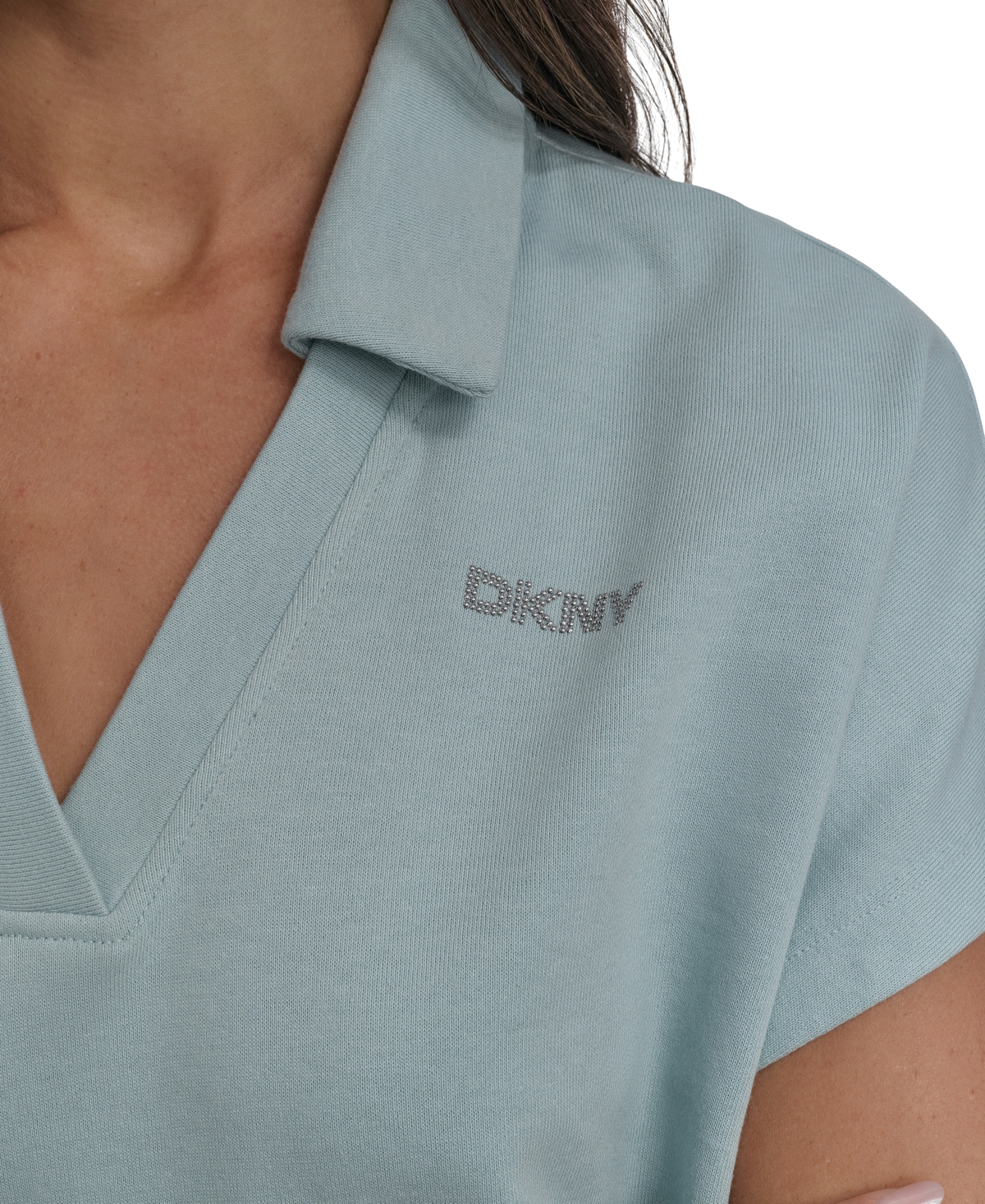 DKNY WOMEN'S MINI STUD LOGO SHORT-SLEEVE DRESS 