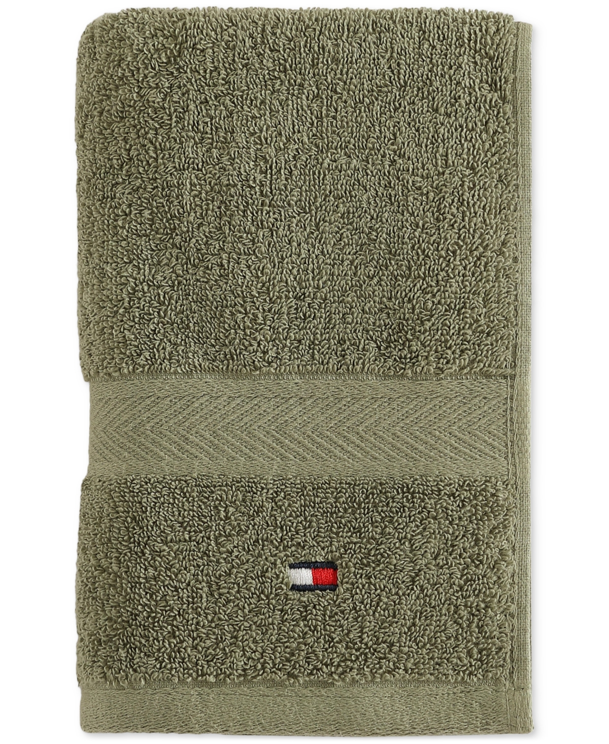 Tommy Hilfiger Home Modern American Solid Cotton Hand Towel, 16" X 26"