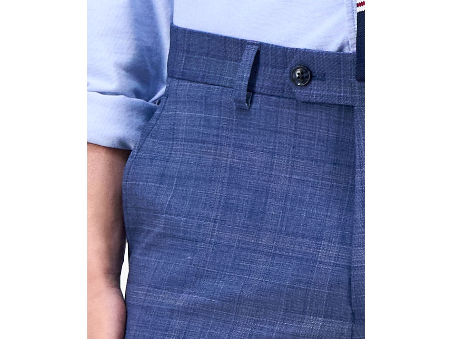 Мужские брюки Tommy Hilfiger Modern-Fit Wool TH-Flex Stretch Suit Separates Pant, цвет: Синий ржавый клетчатый — фото 11