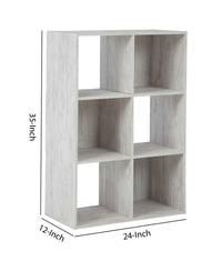 Rustic Wooden 6-Cube Organizer with Open Storage Compartments