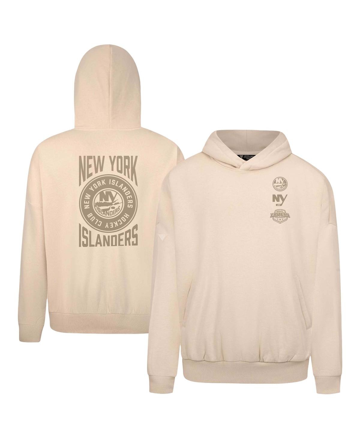 Men's Cream New York Islanders Contact Stamp Pullover Hoodie - Cream