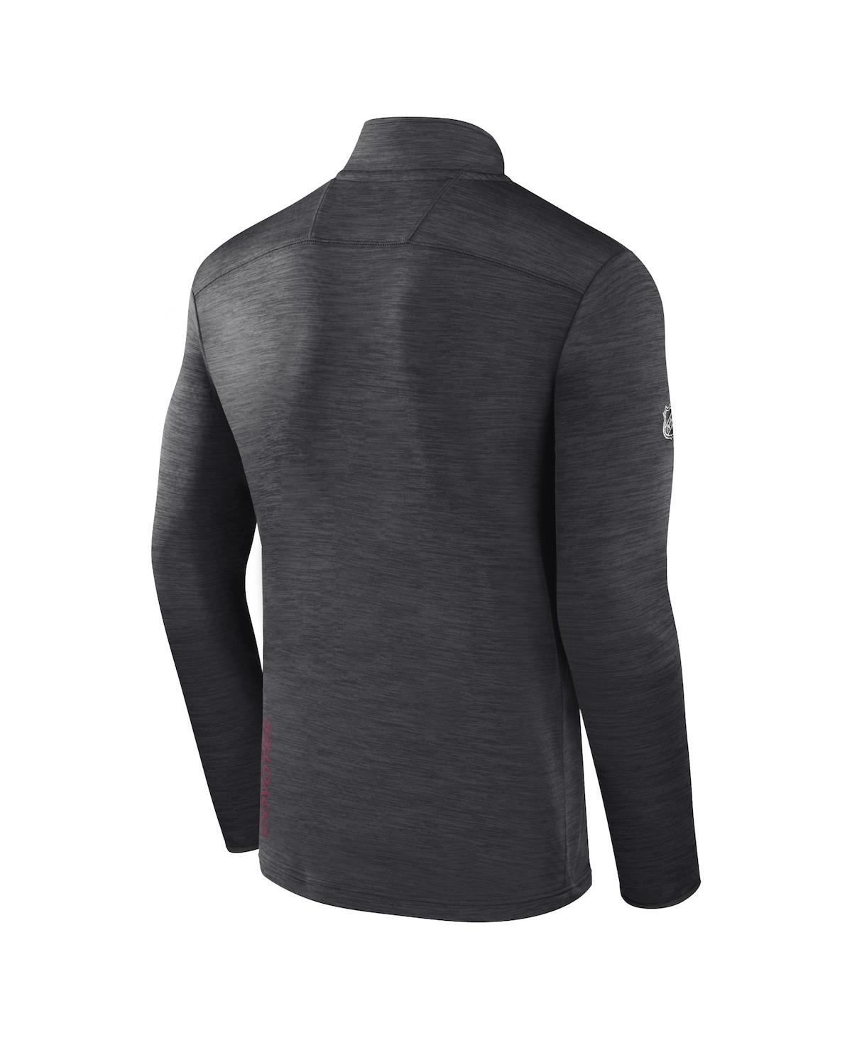 Fanatics Men's Heather Charcoal Arizona Coyotes Authentic Pro Quarter-zip Pullover Top In Heather Charcoal