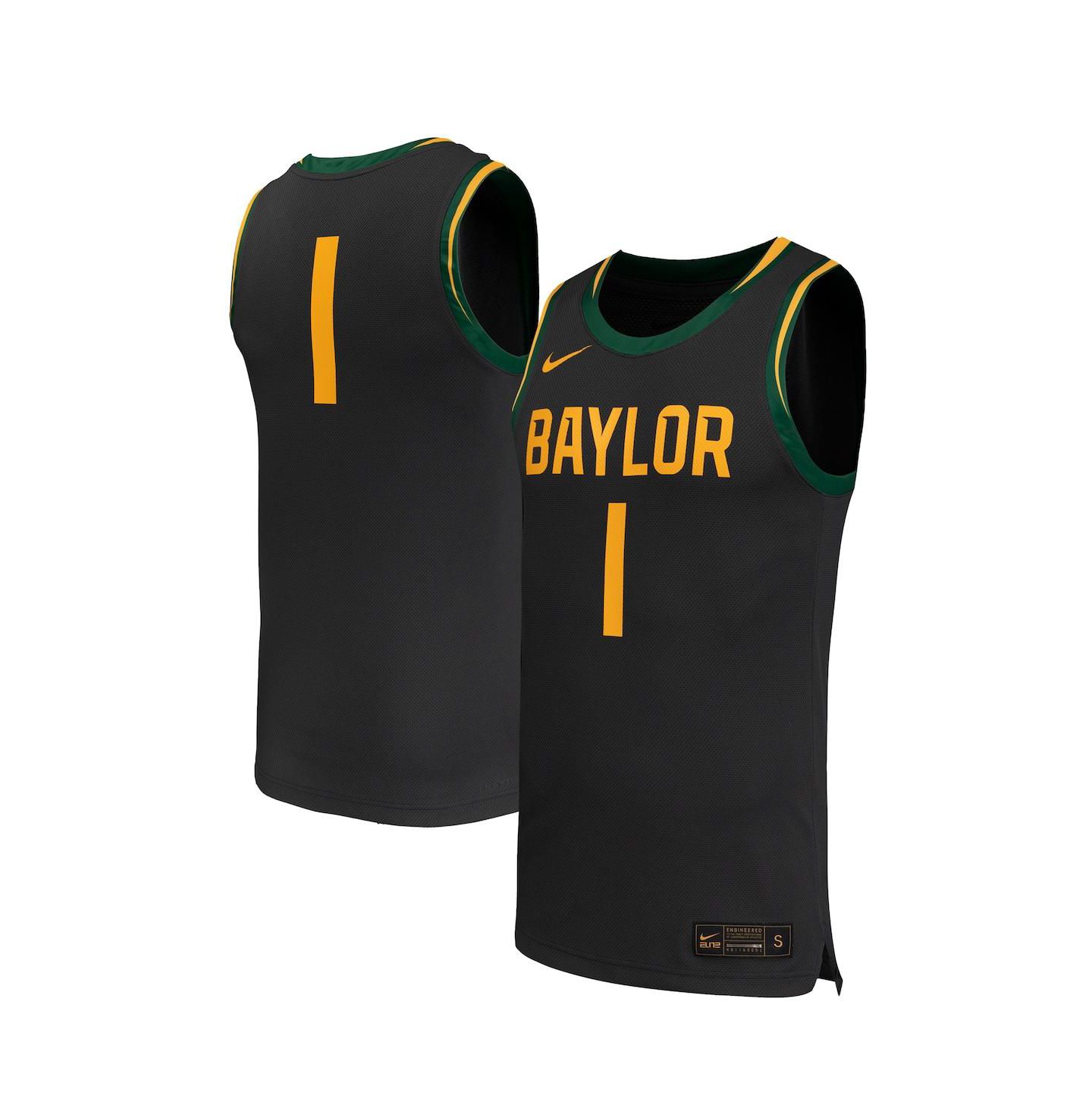 Мужской топ Nike 1 Black Baylor Bears Replica Basketball Jersey — фото 1
