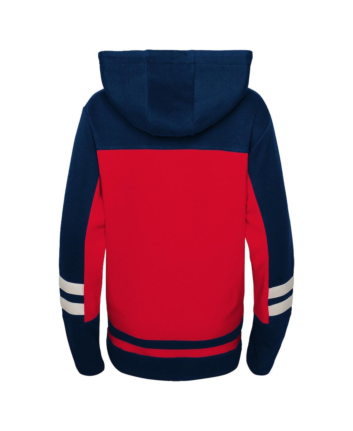 Shop Outerstuff Big Boys And Girls Red Washington Capitals Revisited Lace-up V-neck Pullover Hoodie