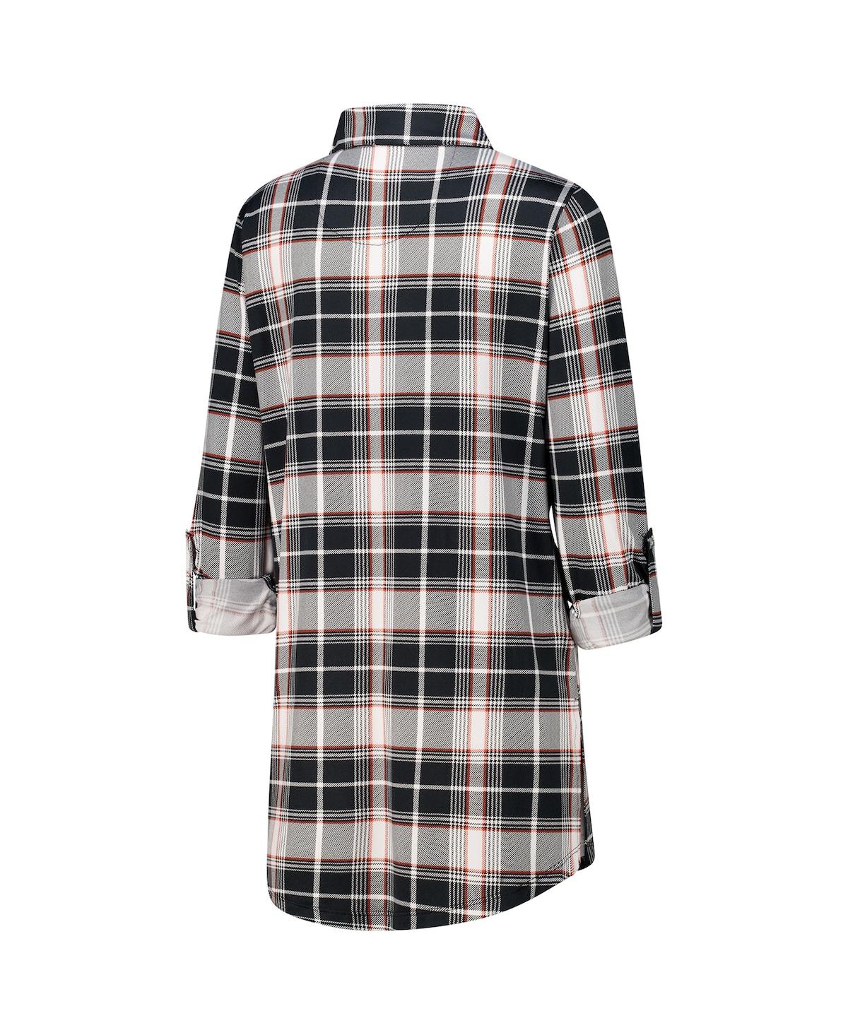 Concepts Sport Women's Black Cincinnati Bengals Ashford Plaid Knit Nightshirt In Black