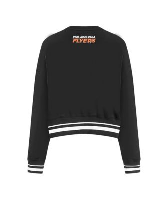 Women's Black Philadelphia Flyers Area Code Cropped Pullover Sweatshirt