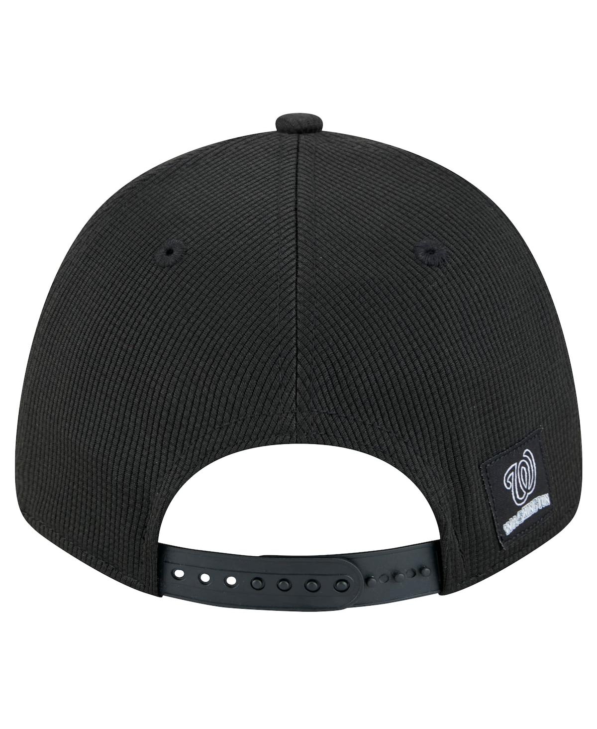 NEW ERA MEN'S BLACK WASHINGTON NATIONALS PIVOT 9FORTY ADJUSTABLE HAT 