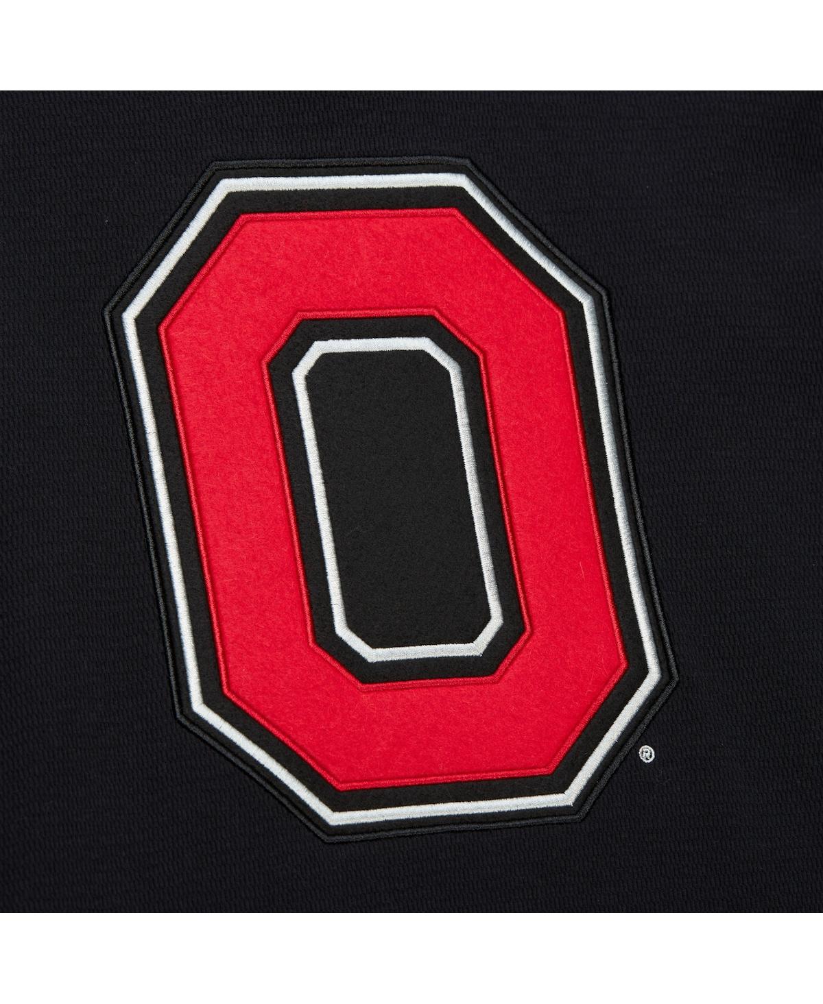 Mitchell & Ness Men's Black Ohio State Buckeyes Lightweight Thermal Pullover Hoodie In Black