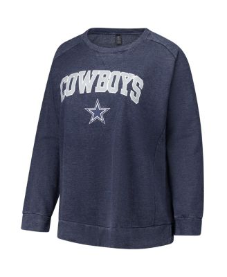 Fanatics Women's Navy Dallas Cowboys Acid Wash Raglan Pullover Sweatshirt