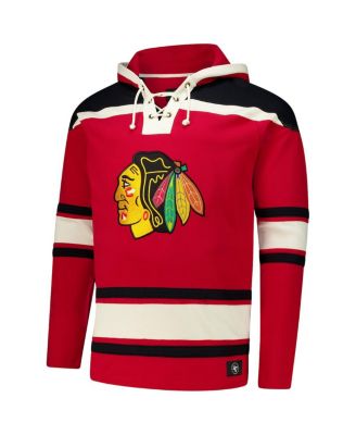 Men's Connor Bedard Red Chicago Blackhawks Big Tall Lace-up Pullover Hoodie