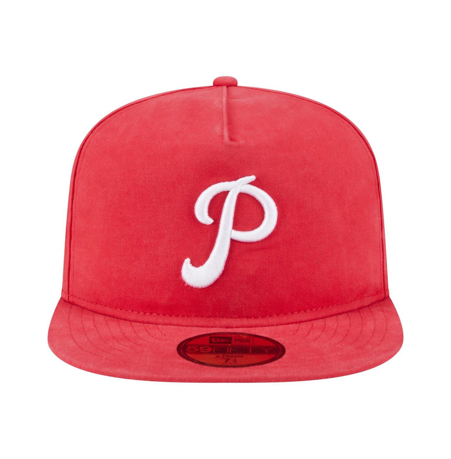 Мужская кепка New Era Red Philadelphia Phillies Championship Side Flag A-Frame 59Fifty Fitted Hat — фото 2