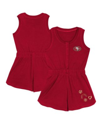 Outerstuff - Girls Toddler Scarlet San Francisco 49ers Super Girl Romper