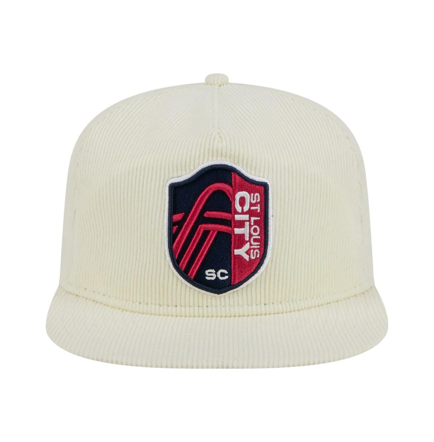 Мужская кепка New Era Cream St. Louis City SC 2025 Kickoff Snapback Golfer Hat — фото 2