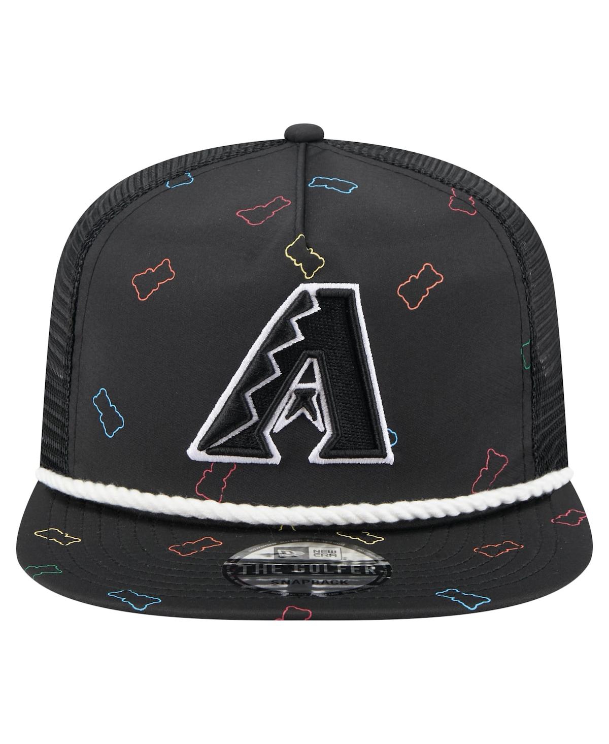 NEW ERA MEN'S BLACK ARIZONA DIAMONDBACKS GUMMY GOLFER TRUCKER ADJUSTABLE HAT 
