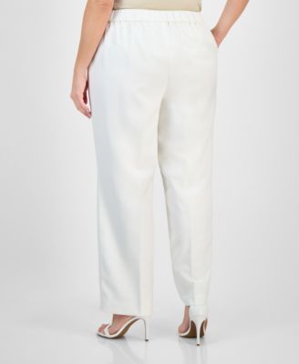 Plus Size Crepe Two-Button Jacket & Pull-On 2 Piece Pantsuit