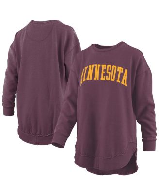 Pressbox - Women's Maroon Minnesota Golden Gophers Melange Poncho Vintage Fleece Long Sleeve Pullover Sweatshirt