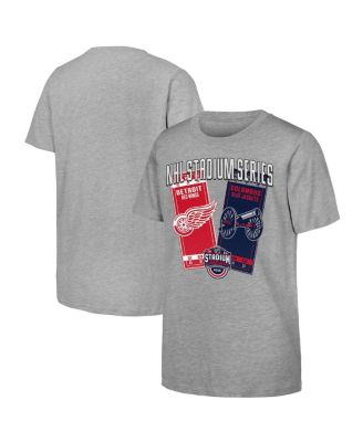 Outerstuff - Big Boys and Girls Heather Gray 2025 NHL Stadium Series Columbus Blue Jackets vs. Detroit Red Wings Matchup T-Shirt