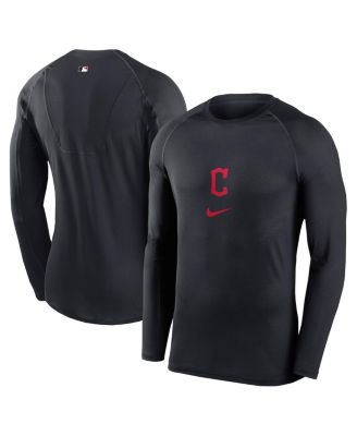 Nike - Men's Navy Cleveland Guardians Base Layer Raglan Performance Long Sleeve T-Shirt
