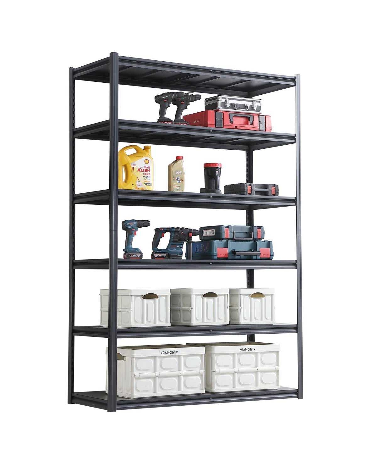 6 Tier Heavy Duty Metal Storage Shelves,Easy to Assemble, Adjustable,Storage Shelves for Basements, Garages and Kitchen, 84"H55.1"W23.6"