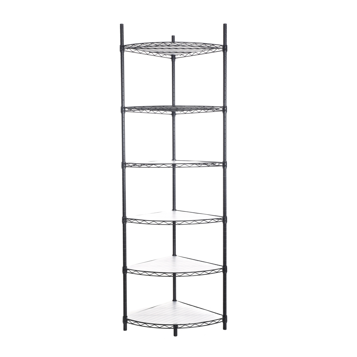6 Tier Adjustable Metal Heavy Duty Free Standing Corner Storage Display Chrome Rack