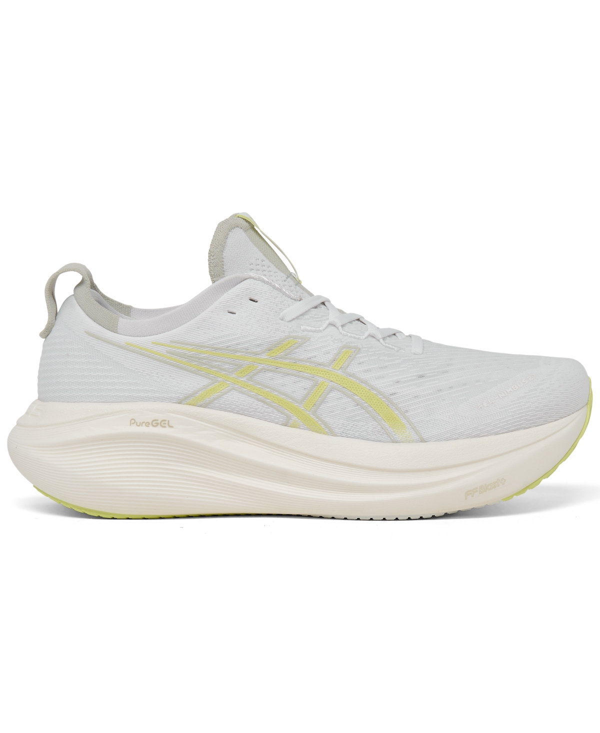 Asics Gel-nimbus® 27 Rubber-trimmed Mesh Running Sneakers In White,yellow