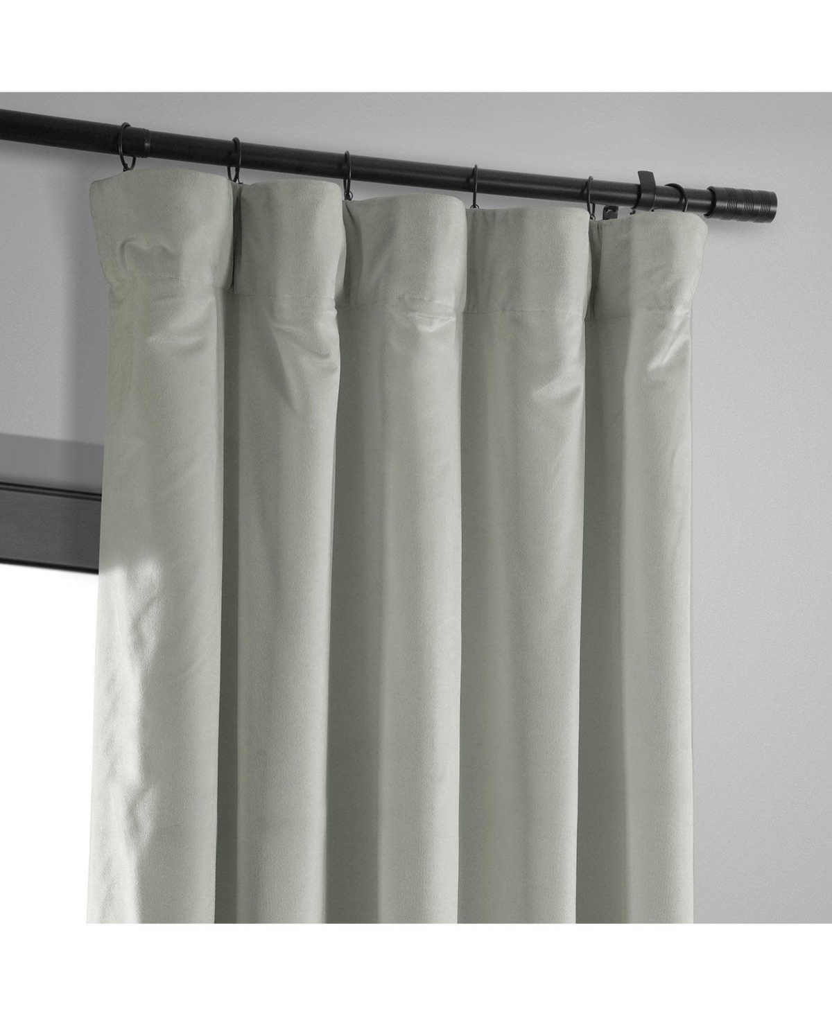 Half Price Drapes Reflection Grey Signature Velvet Blackout Curtain In Grey