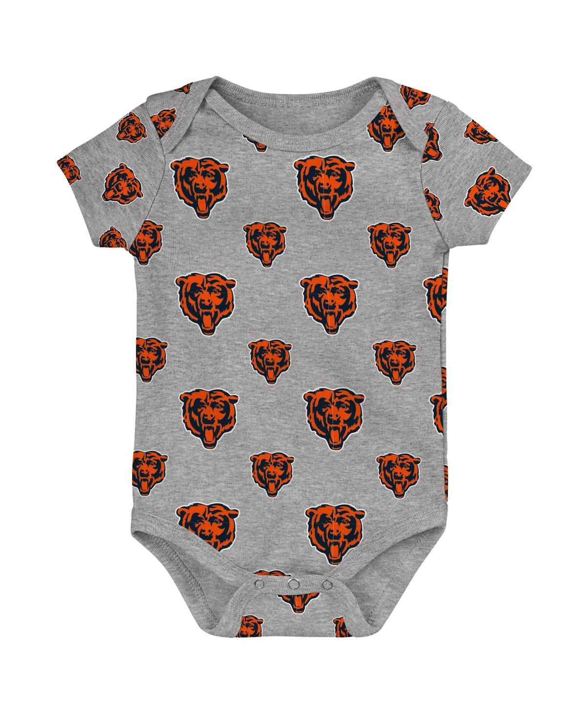 Outerstuff Baby Boys And Girls Chicago Bears Team Starter Bodysuit, Set Of 3 In Navy