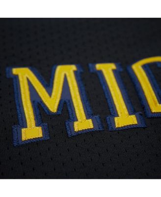 Men's Black Michigan Wolverines On The Clock Full-Button Fashion Jersey