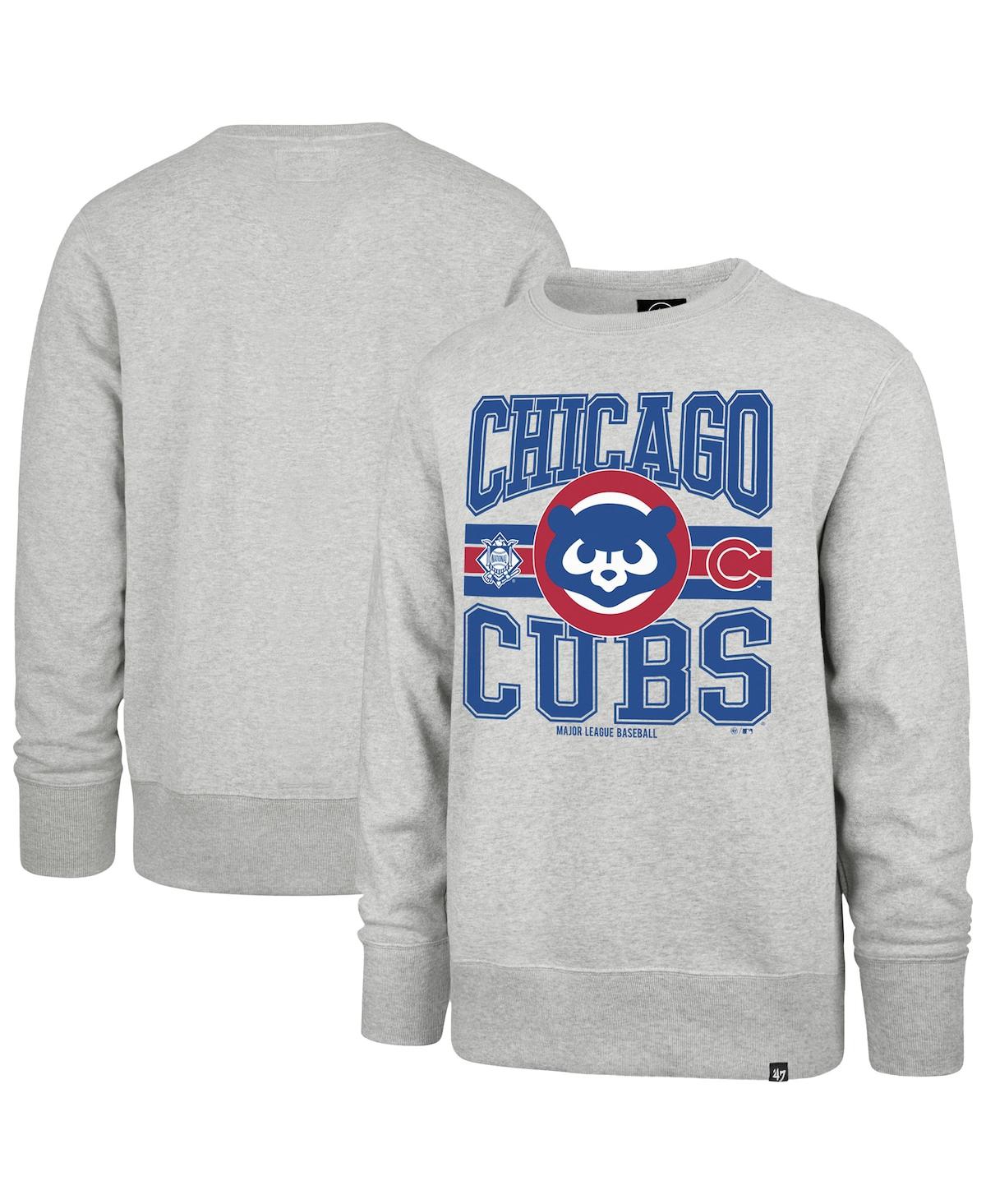 Men's Gray Chicago Cubs Letters Headline Pullover Sweatshirt - Gray