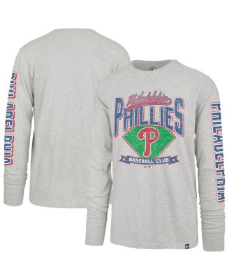 '47 Brand - Men's Gray Philadelphia Phillies Fair Ball Franklin Long Sleeve T-Shirt