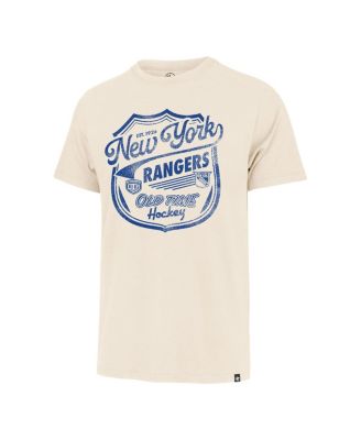 Men's Cream New York Rangers Poke Check Franklin T-Shirt