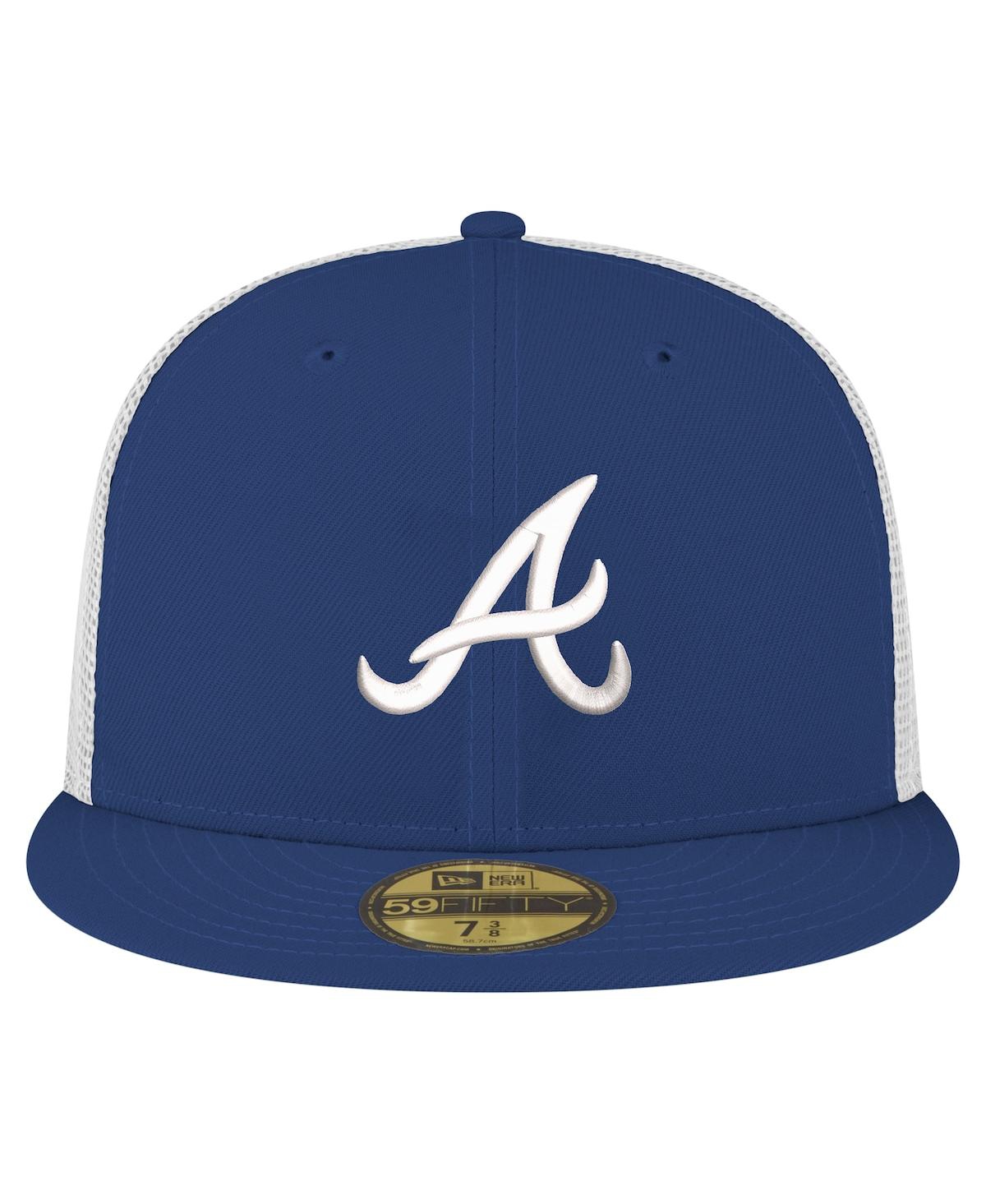 New Era Men's Navy Atlanta Braves Team Color 59fifty Trucker Fitted Hat In Navy
