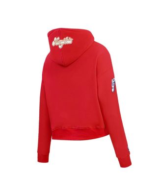 Women's Red Memphis Grizzlies 2024/25 City Edition Chenille Applique Cropped Pullover Hoodie