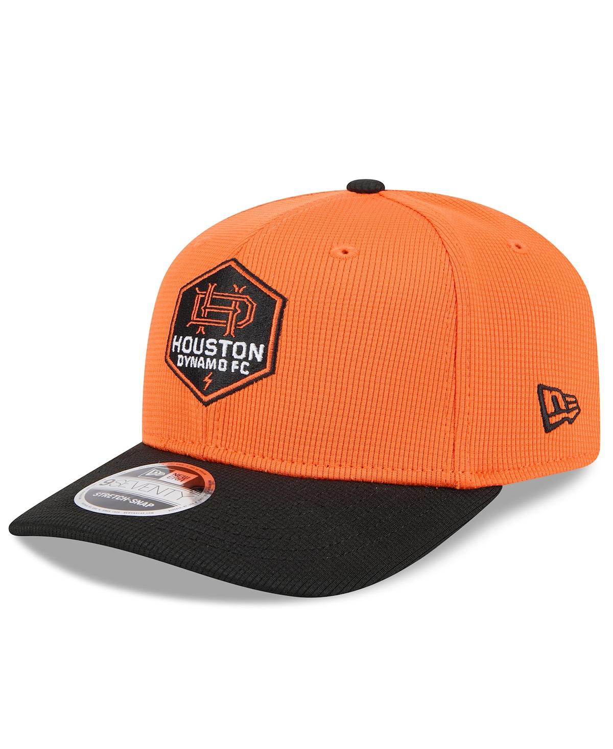 New Era Men's Orange/black Houston Dynamo Fc 2025 Jersey Hook 9seventy Stretch-snap Hat In Orange,black