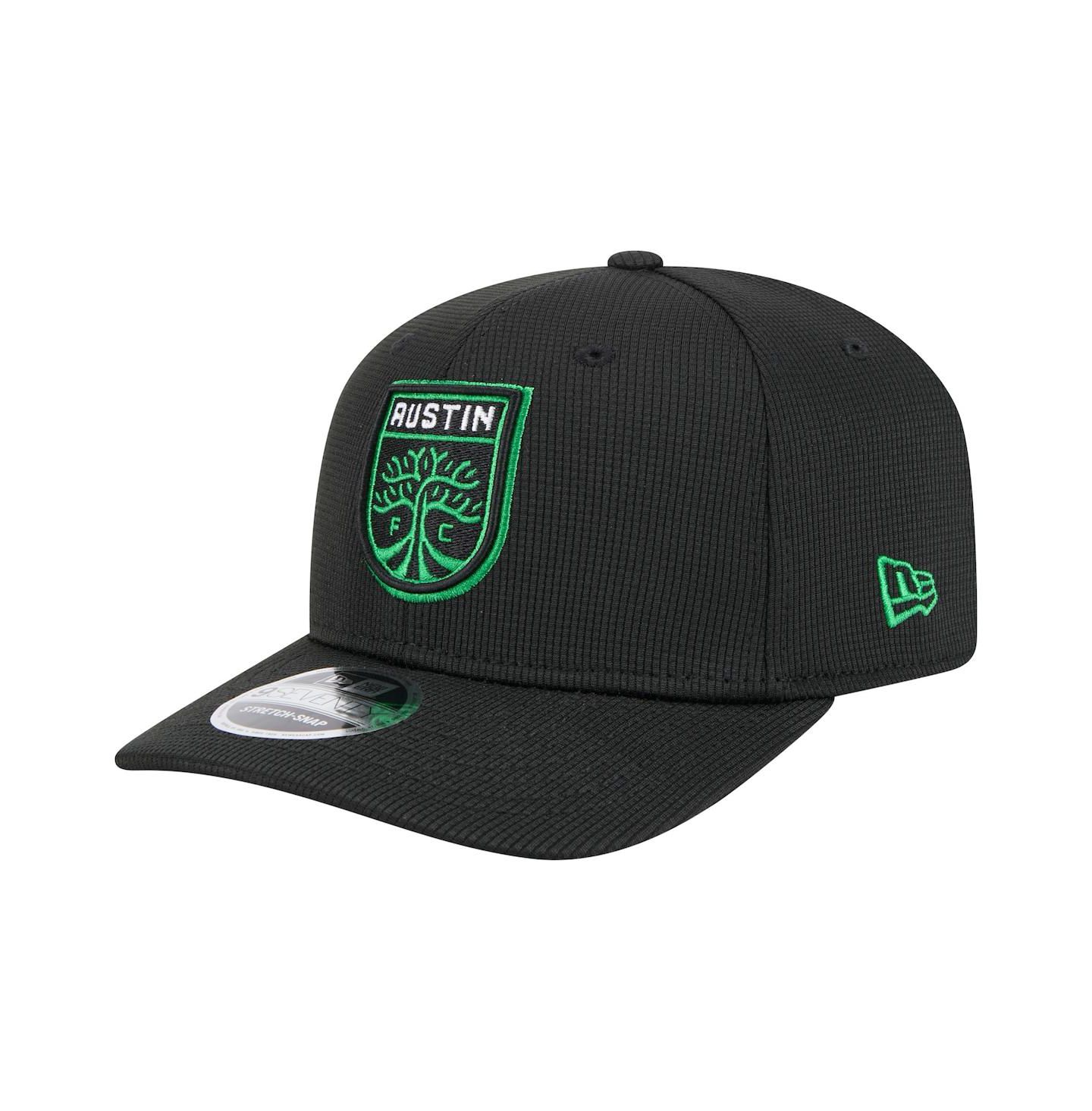 Мужские головные уборы New Era Black Austin FC 2025 Jersey Hook 9SEVENTY Stretch-Snap Hat — фото 3