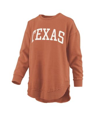 Women's Texas Orange Texas Longhorns Melange Poncho Vintage Fleece Long Sleeve Pullover Sweatshirt
