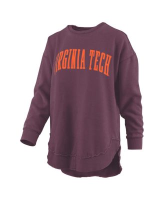 Women's Maroon Virginia Tech Hokies Melange Poncho Vintage Fleece Long Sleeve Pullover Sweatshirt