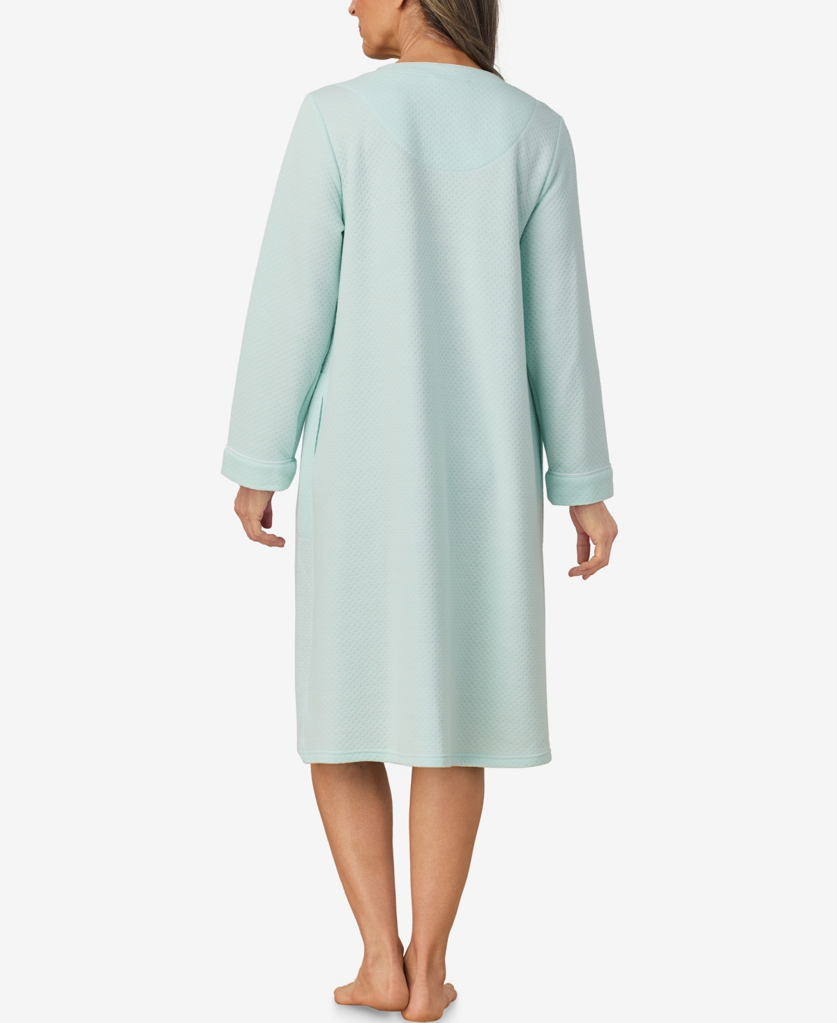 ARIA WOMEN'S LONG SLEEVE WALTZ SNAP FRONT MINT ROBE 