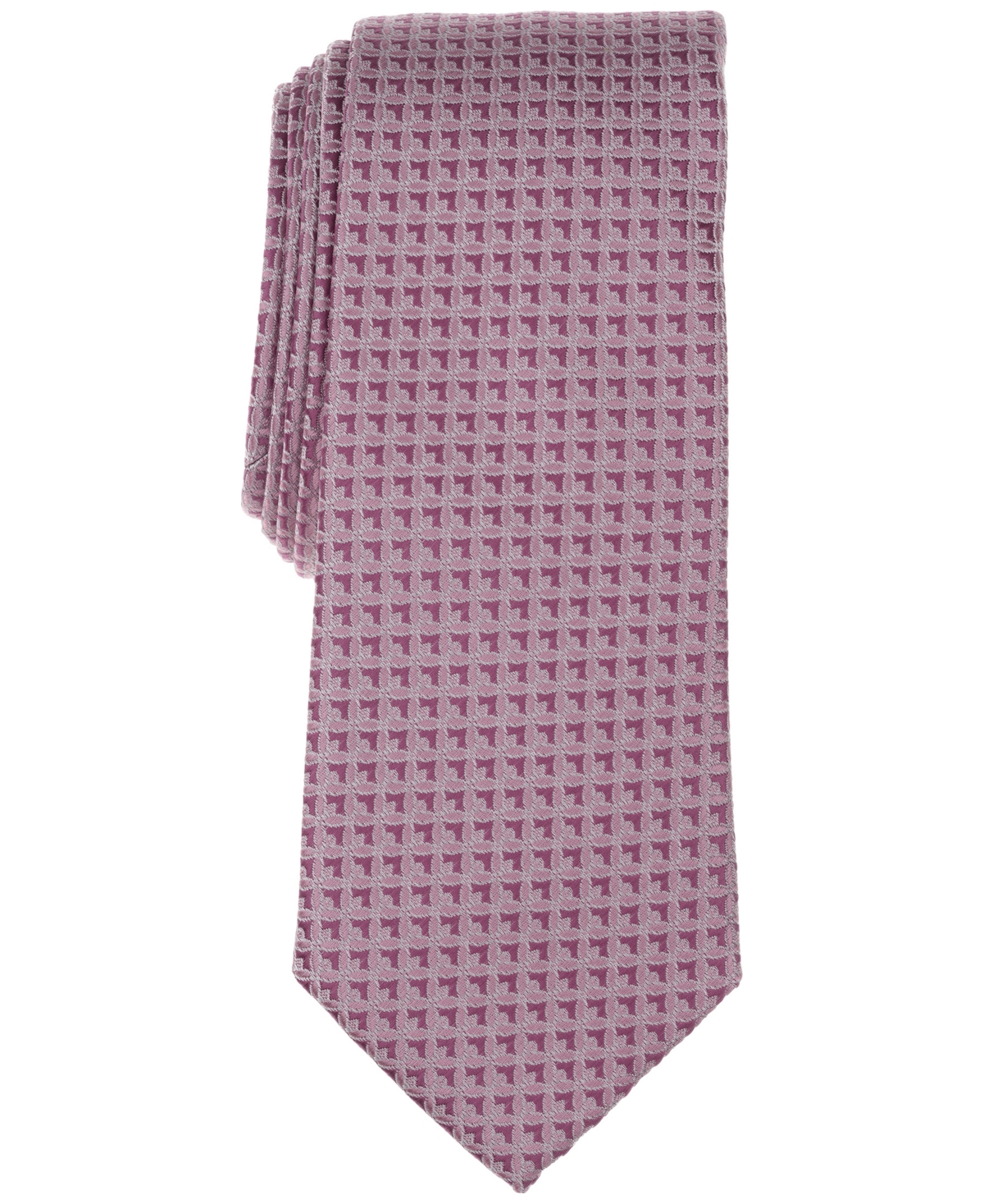 Men's Shiel Mini-Pattern Tie, Exclusively at Macy's - Dusty Pink