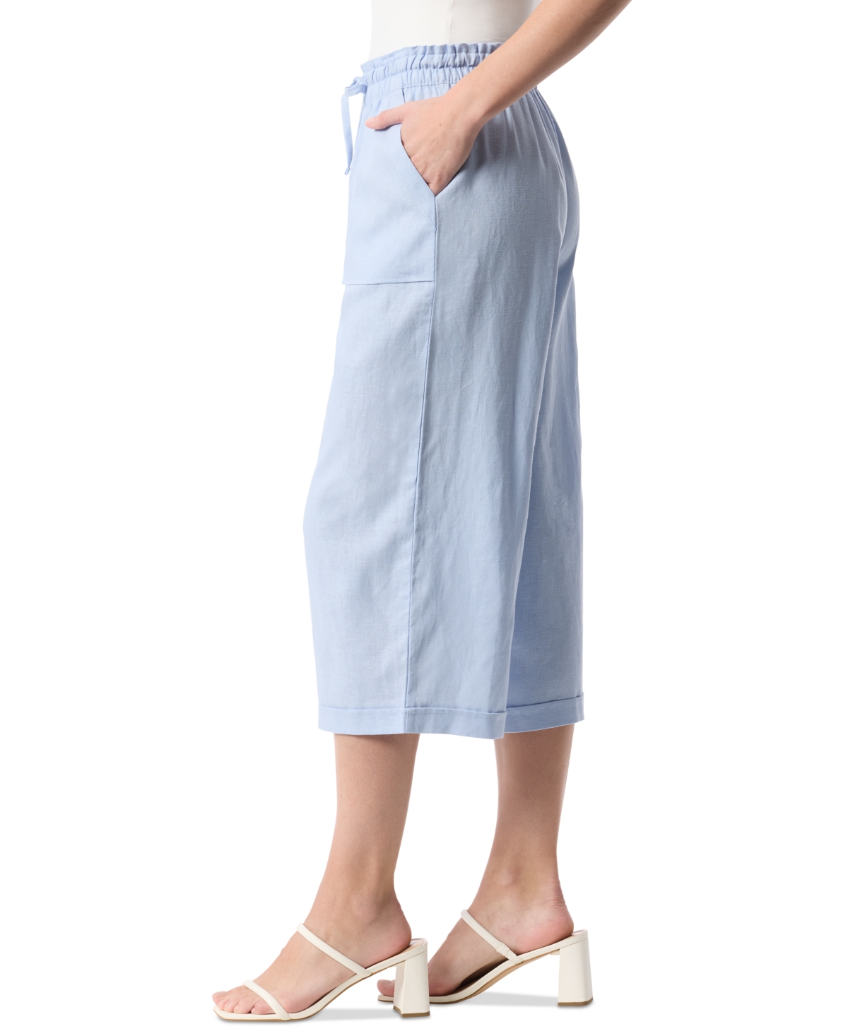 Gloria Vanderbilt Rainey Pull-on Wide-leg Cropped Pants In Dreamy Blue