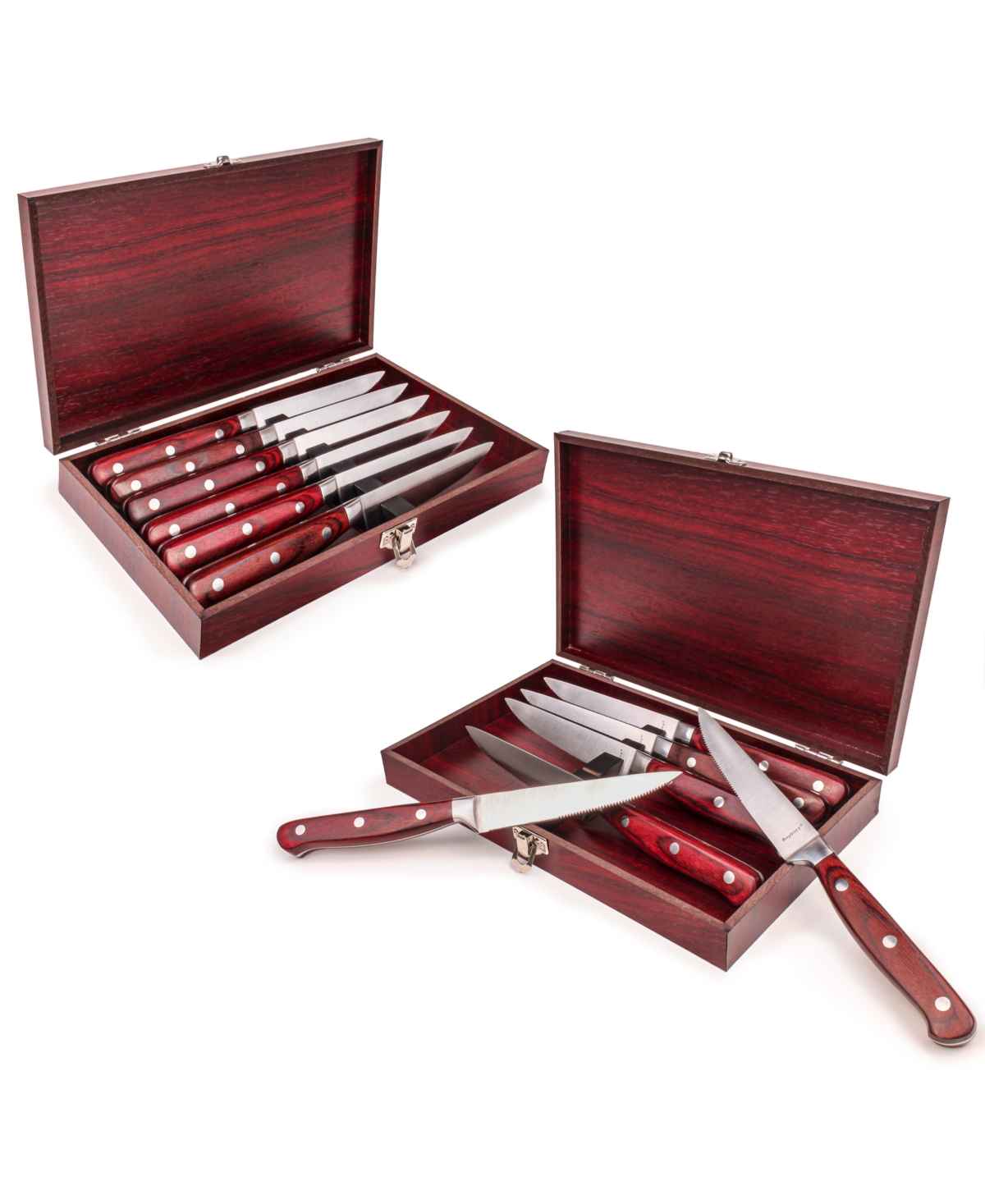 Shop Berghoff Pakka Wood 14-piece Steak Knife Set In Brown