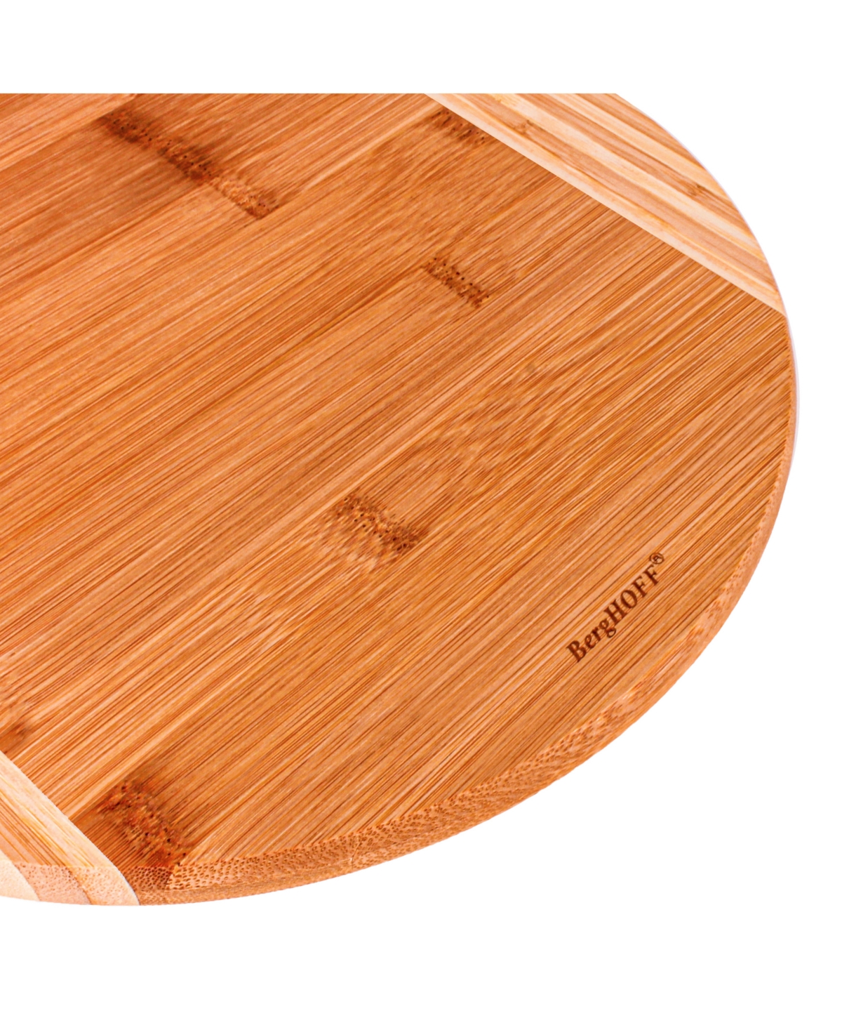 Berghoff Bamboo Round Cutting Board, Striped In Beige